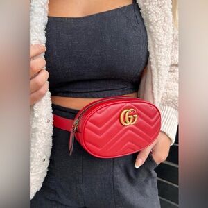 Gucci Marmont Belt Bag Red Size 95/38